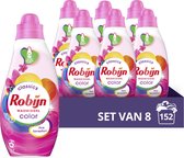 Robijn Klein & Krachtig Classics Color Pink Sensation Vloeibaar Wasmiddel - 8 x 19 wasbeurten - Voordeelverpakking