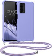 kwmobile telefoonhoesjegeschikt voor Oppo A74 (5G) / A54 (5G) - Hoesje van siliconen met telefoonkoord - In lavendel