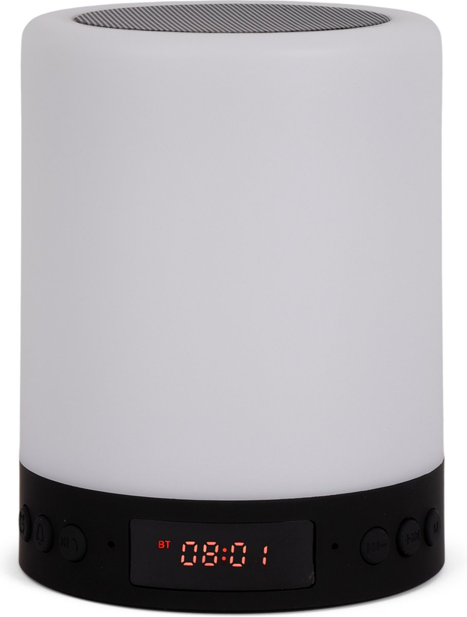BRAINZ LED Speaker Klok - Wit & RGB - Wekker