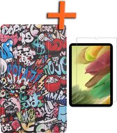 Hoes Geschikt voor Samsung Galaxy Tab S6 Lite Hoes Tri-fold Tablet Hoesje Case Met Screenprotector - Hoesje Geschikt voor Samsung Tab S6 Lite Hoesje Hardcover Bookcase - Graffity