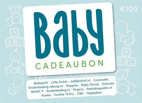 Babycadeaubon blauw - Cadeaukaart 100 euro