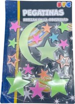 Glow in the dark sterren - Sterren & Maan Stickers - Kinderkamer - Lichtgevend - Muurstickers - Decoratie - Ster-editie
