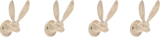 Set van 4 wandhaken in de vorm van een haas / konijn