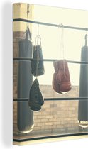 Toile Peinture Boxe - Gants de boxe - Sport - 20x30 cm - Décoration murale