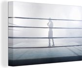 Toile Peinture Boxe - Brouillard - Sport - 30x20 cm - Décoration murale