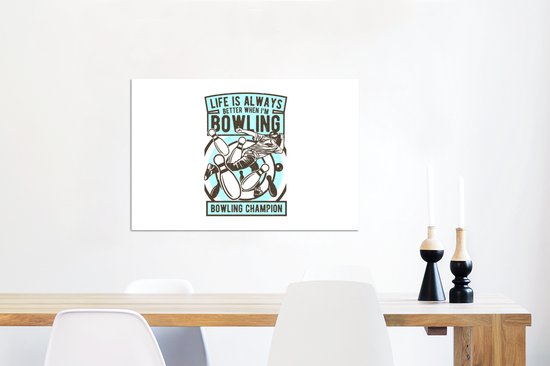 Décoration murale Métal - Peinture Aluminium Industriel - Bowling - Sport- Vintage - 60x40 cm - Dibond - Photo sur aluminium - Décoration murale industrielle - Pour le salon / chambre