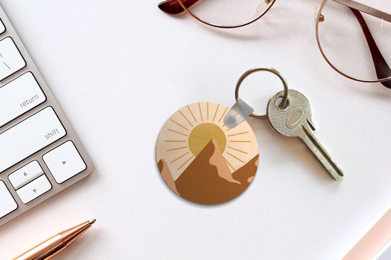 Porte-clés - Soleil - Berg - Abstrait - Boho - Plastique - Rond - Cadeaux Giveaway