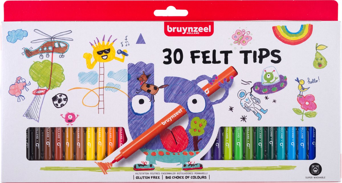 Bruynzeel Viltstiften set | 30 kleuren