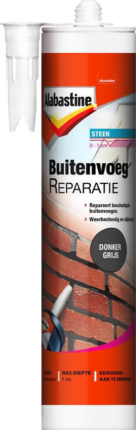 Foto: Alabastine buiten voegreparatie donkergrijs 310 ml