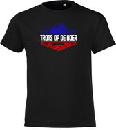 Klere-Zooi - Trots op de Boer (Kids / Kleur) - T-Shirt - 128 (7/8 jaar)
