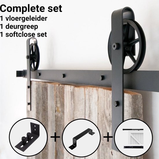 Dubbel Schuifdeursysteem Kast 13FT/396cm Rail - Schuifdeurbeslag voor Buiten Dubbel laag Schuifdeur Set, Complete Schuifdeursysteem Dubbele Deur Set