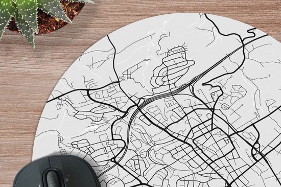Muismat rond 20x20 cm - Mousepad Duitsland - Plattegrond - Velbert- Kaart - Stadskaart - Ronde muismatten - Stadskaart