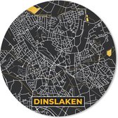 Muismat - Mousepad - Rond - Stadskaart – Plattegrond – Duitsland – Goud – Dinslaken – Kaart - 50x50 cm - Ronde muismat