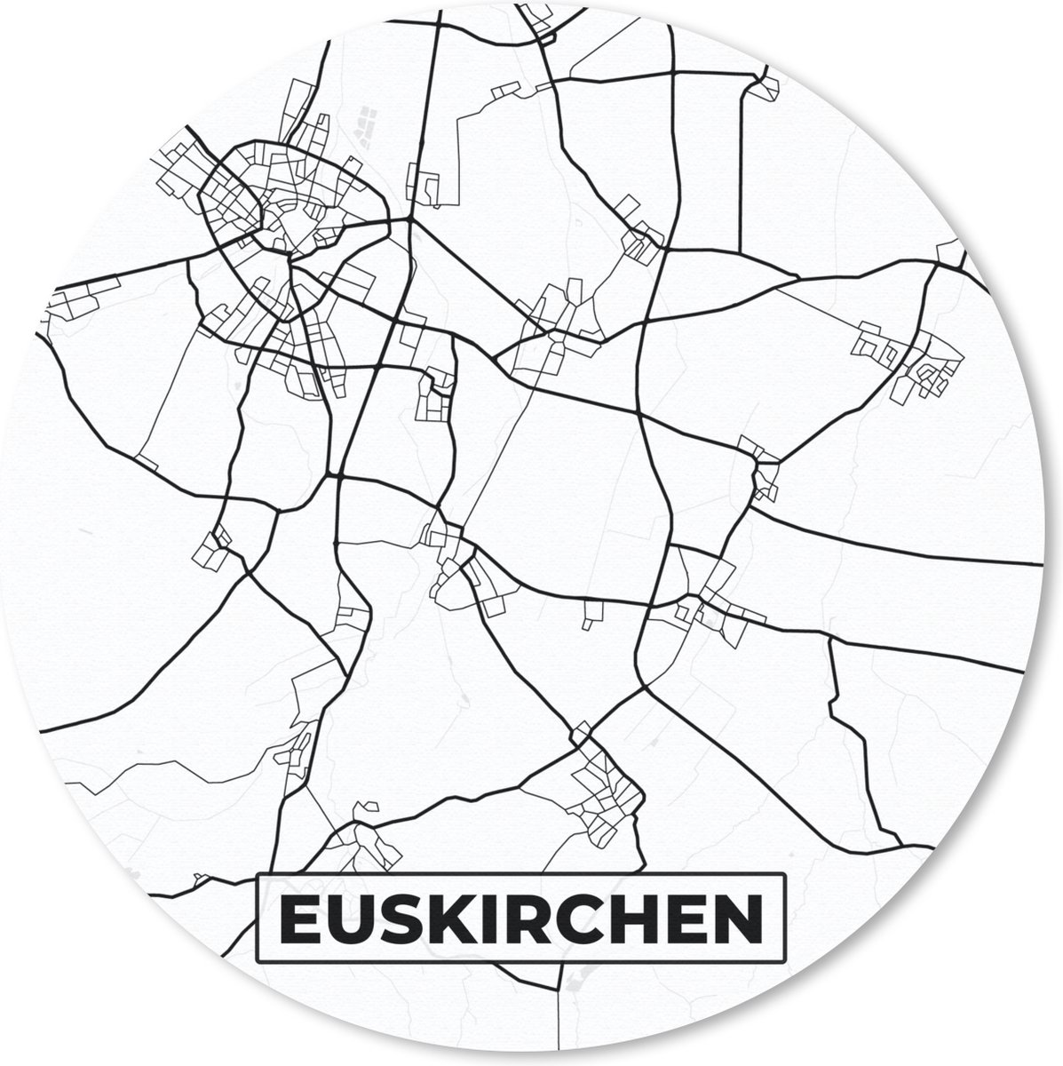 Muismat rond 30x30 cm - Mousepad Plattegrond - Kaart - Euskirchen - Stadskaart - Ronde muismatten - Stadskaart