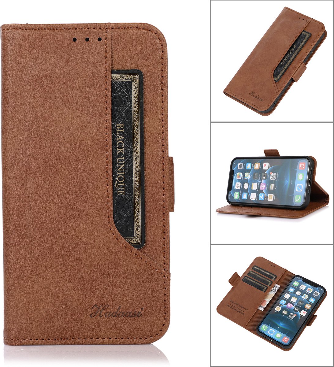 Bookcase Apple iPhone 13 – PU Lederen Telefoonhoesje – Pasjeshouder - Bruin