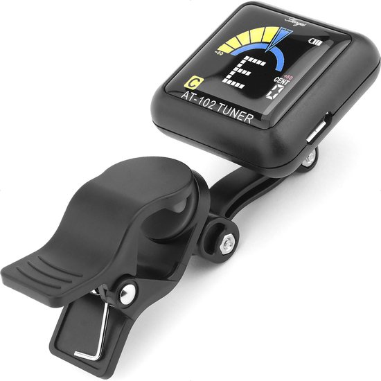 Áengus AT-102 Stemapparaat voor Gitaar, Basgitaar, Ukelele, Viool en Chromatisch stemmen - Clip-on tuner - USB oplaadbaar