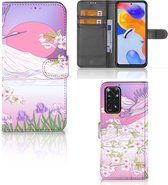 Book Style Case Xiaomi Redmi Note 11 Pro 5G/4G Smartphone Hoesje Cadeautjes voor Vrouwen Bird Flying