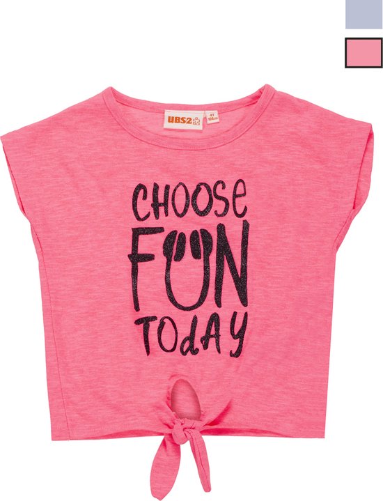 MEISJES T-SHIRT FUCHSIA "FUN" STROPDAS TOP