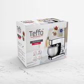 Teffo - Keukenmixer 5L 1300W - Keukenmachine - Mixer - Met mengkom - Roestvrij staal