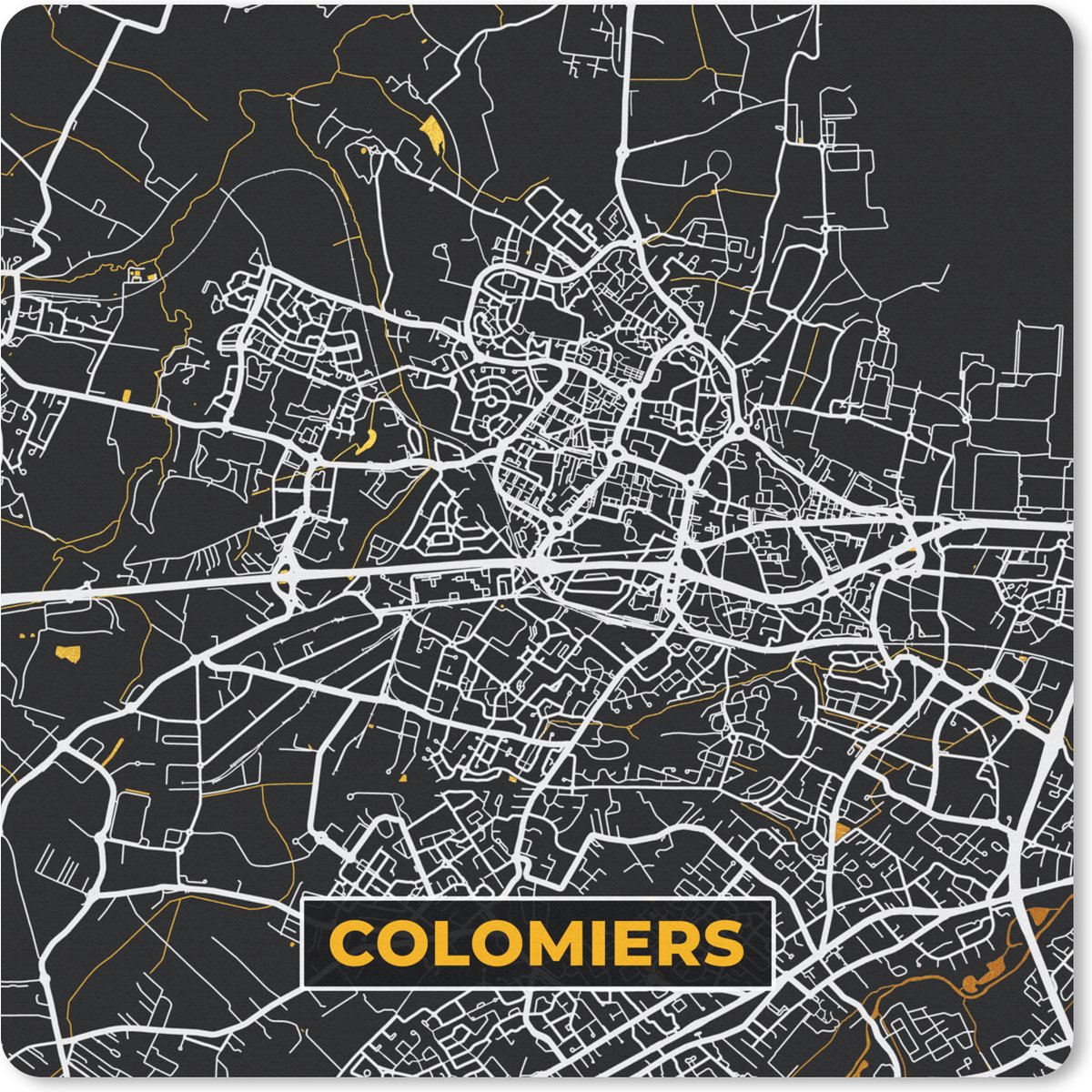 Muismat 20x20 cm - Mousepad Kaart - Frankrijk - Stadskaart - Plattegrond - Colomiers - Muismatten - Stadskaart