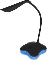 LED Bureaulamp - Estoya Mimo - 3W - Helder/Koud Wit 5500K - Touch Schakelaar - Dimbaar - Flexibele Arm - USB Opladen - Mat Zwart - Kunststof