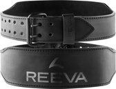 Reeva Lifting Belt met Dubbele Gesp - Maat XL - Zwart Leren Gewichthefriem met 6mm dikte