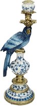 Bougeoir Oiseau Polyrésine Blauw 15 X 13 X 39.7
