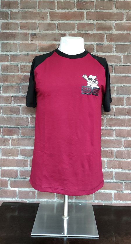 RIXIP Bamboe tshirt rood / zwart - XL #20.11.11