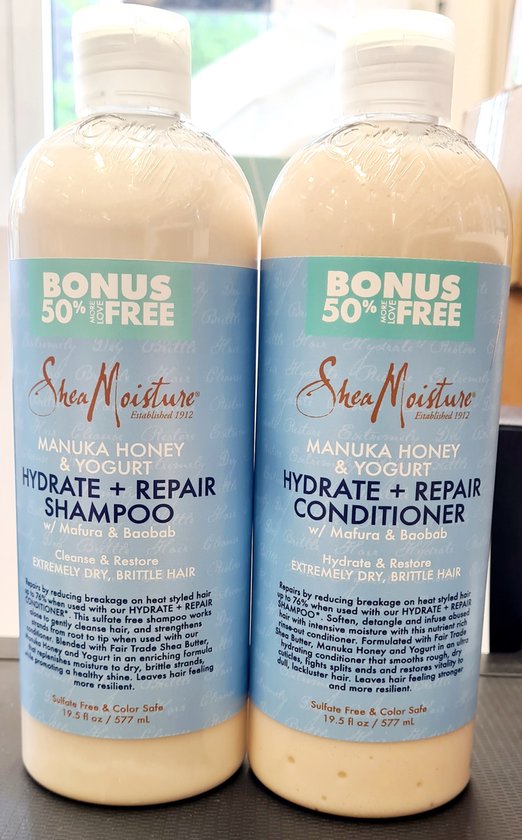 SHEA MOISTURE MANUKA HONEY YOGHURT SHAMPOO & CONDITIONER BONUS SET