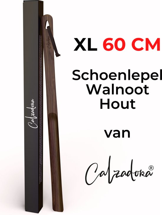 Calzadora® Schoenlepel Lang | 60cm | Walnoot Hout Schoentrekker | Duurzaam, sterk en prachtig | Perfect cadeau tijdens de feestdagen