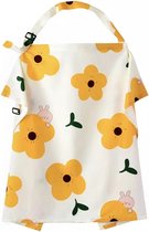 IL BAMBINI - Borstvoedingsdoek - doek voor afschermen borstvoeding - Geel bloemen met beertje