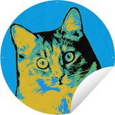 Garden Circle Chat Pop Art - 90x90 cm - Affiche de Jardin Ronde - Extérieur
