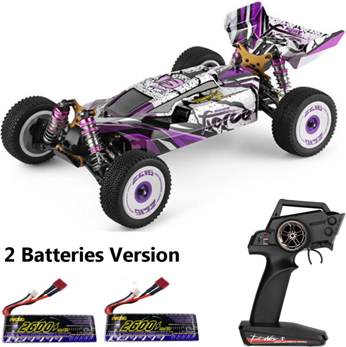 WLtoys 124019 Snelle RC Auto 2 Accus RC Voertuig Volwassenen Off Road Buggy Radiografisch Bestuurbare Racewagen RC Car