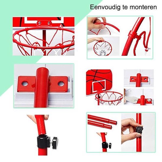 Basketbalring op voet - Basket voor kinderen - Basketbalring voor Kinderen - Basketbalring met standaard - Compleet met Bal en Ballenpomp - 80 tot 118 cm