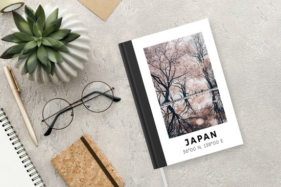 Carnet - Carnet d'écriture - Japon - Fleurs - Arbres - Carnet - Format A5 - Bloc-notes