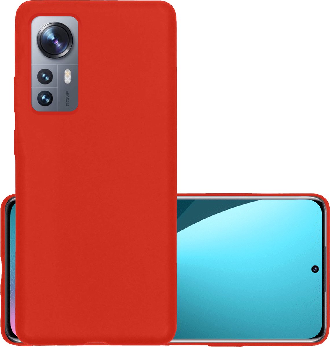 Hoesje - Geschikt voor Xiaomi 12 Pro - Sterk & Shockproof - Hoes Cover - Siliconen Case - Rood