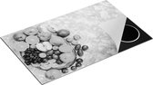 Chefcare Inductie Beschermer Fruit op een Boomstam - Zwart Wit - 85x50 cm - Afdekplaat Inductie - Kookplaat Beschermer - Inductie Mat