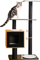 Conçu par Behave - Griffoir pour Chats - Griffoir - Maison - Zwart - Bois - 59 x 39 x 118 cm