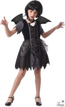 Halloween Meisjes Verkleedjurkje Zwarte Vleermuis Maat 130-140