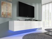 Meubella - Meuble TV Dario - Wit - 180 cm - avec LED