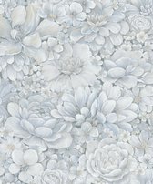 Botanica - Behang Bloemen - Behang - Vliesbehang - Wallpaper - Blauw - 0,53 x 10,05 M.