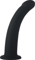 Banoch | Dildo siliconen Curvzz tip zwart | Large | Ø 3 cm | 17 cm lengte | zuignap