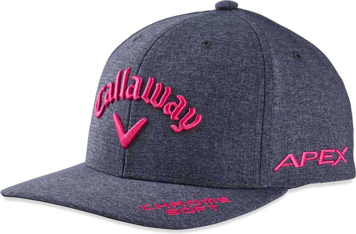 Callaway Tour Authentic Performance Cap - Golfpet Voor Heren - Verkoelende Zweetband - Grijs/Roze - One Size