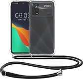 Hoesje Geschikt voor Xiaomi Poco X4 Pro 5G Hoesje draag koord - Hoesje Geschikt voor Xiaomi Poco X4 Pro 5G Zachte Back Case hoesje met Koord hoesje Zwart