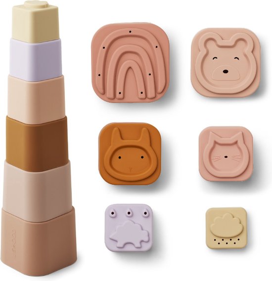 Silicone stapeltoren Rose Multi Mix | Liewood