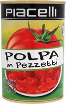 Piacelli Polpa in Pezzetti - gehakte tomaten 400g - Tray 12 Blik