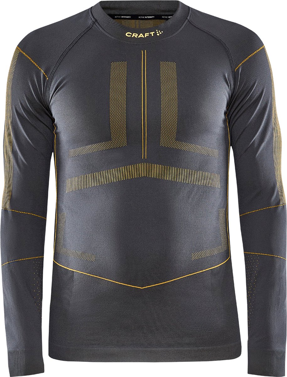 Craft Active Intensity CN LS Heren - Sporttruien - grijs/geel - Mannen