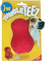 JW Tumble Teez - Stuiterend hondenspeelgoed - Kunststof - Rood - Medium - ø 11 cm