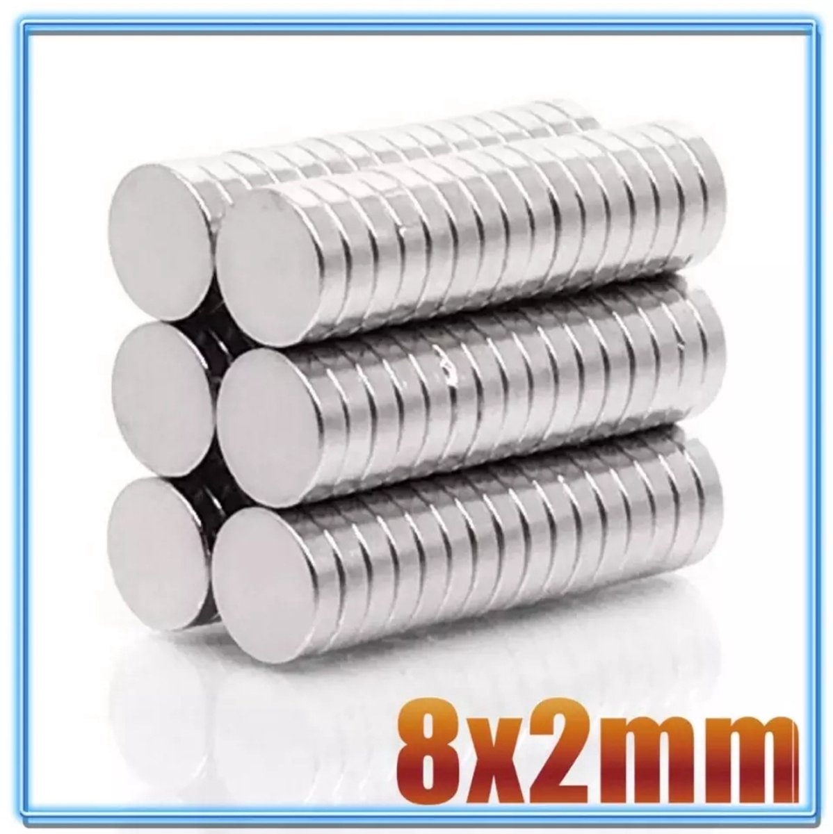 Ronde platte neodymium magneetjes 100 stuks - 8 x 2 mm - zeer sterk - neodymium magneet - koelkast - whiteboard