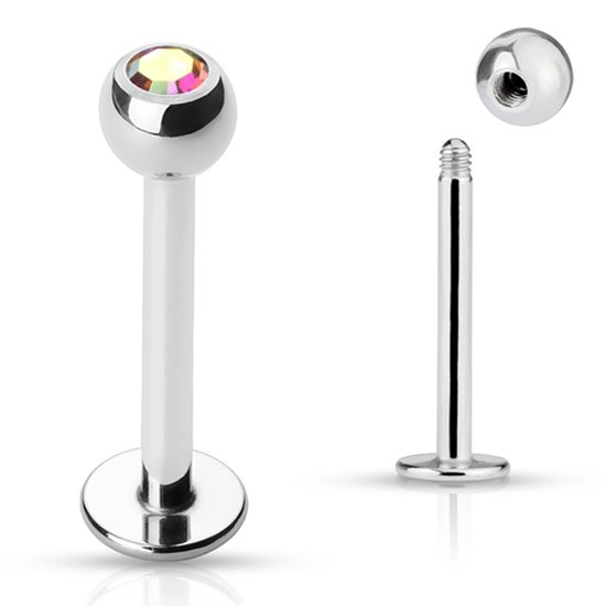 Piercing pour les lèvres press fit stone multi color © LMPiercings
